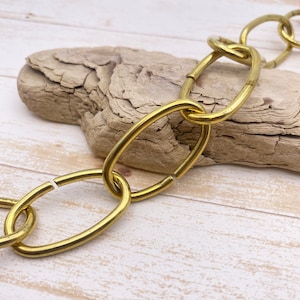Oval Link Lamp Chain, Vintage Brass-Plated Supply: 1 yard OR 5 yards