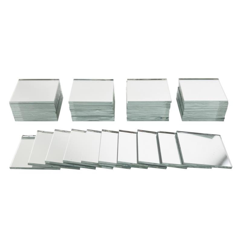 2 Inch Glass Craft Mini Square Mirrors 12 Pieces Square Mosaic Mirror Tiles  