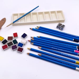 Watercolor Drawing Art Set by ROYAL & LANGNICKEL: Includes 12 Half Pans, 12 Watercolor Pencils, + More! image 6