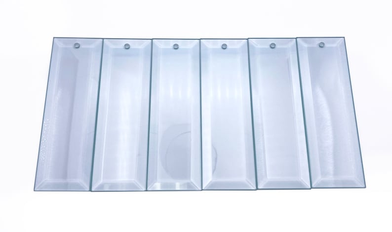 6 x 2 Rectangular Glass Suncatchers with Beveled Edges & Pre-Drilled Hole Lot of 6 image 9