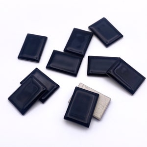 Black Glazed Rectangular Ceramic Inserts: 11/16&quot; x 15/16&quot; (Lot of 10)