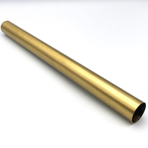 12&quot; Brushed Brass-Plated Tube, Seamless : 1&quot; Diameter Vintage Pipe Downrod for Lamps & Lighting Fixtures