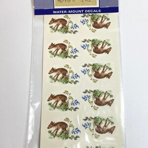 Vintage Ceramic Decals: Happy Fawn in Nature Water-Mount, Kiln Fire Lot of 24 image 2