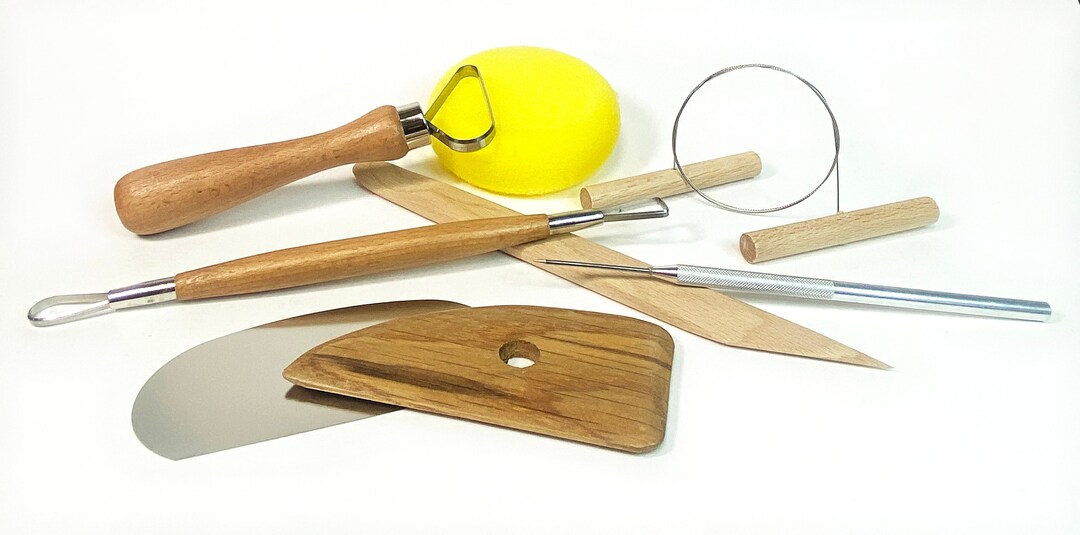 Potter's Tool Kit for Beginners 8 Pieces for Cutting, Slicing, Shaping