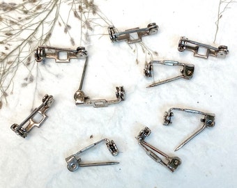 1/2" Bar Pins with Safety Clasp, Silver Finish: Vintage Jewelry Findings (Lot of 25)