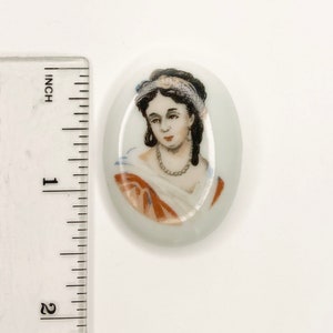 Ceramic Cameo Cabochon with Victorian Lady: Vintage Inserts Lot of 12 image 6