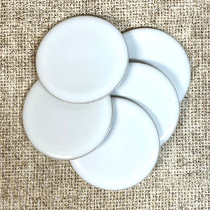 Blank Ceramic Discs: 2-1/16" Round Glazed Surface (Lot of 15)