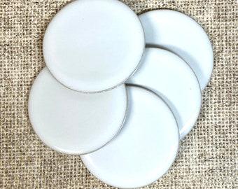 Blank Ceramic Discs: 2-1/16" Round Glazed Surface (Lot of 15)