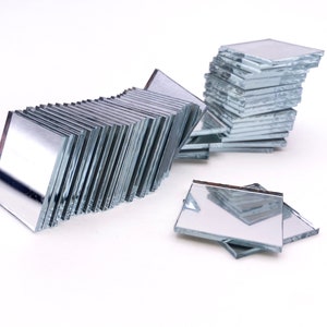 Mini miroirs carrés 2,5 cm: verre de haute qualité pour travaux manuels, chicha lot de 100. image 2