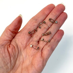 Bar Pins with Safety Clasp, Silver Vintage Jewelry Findings: Small 9/16 inch Pin Backs, Lot of 25 image 2