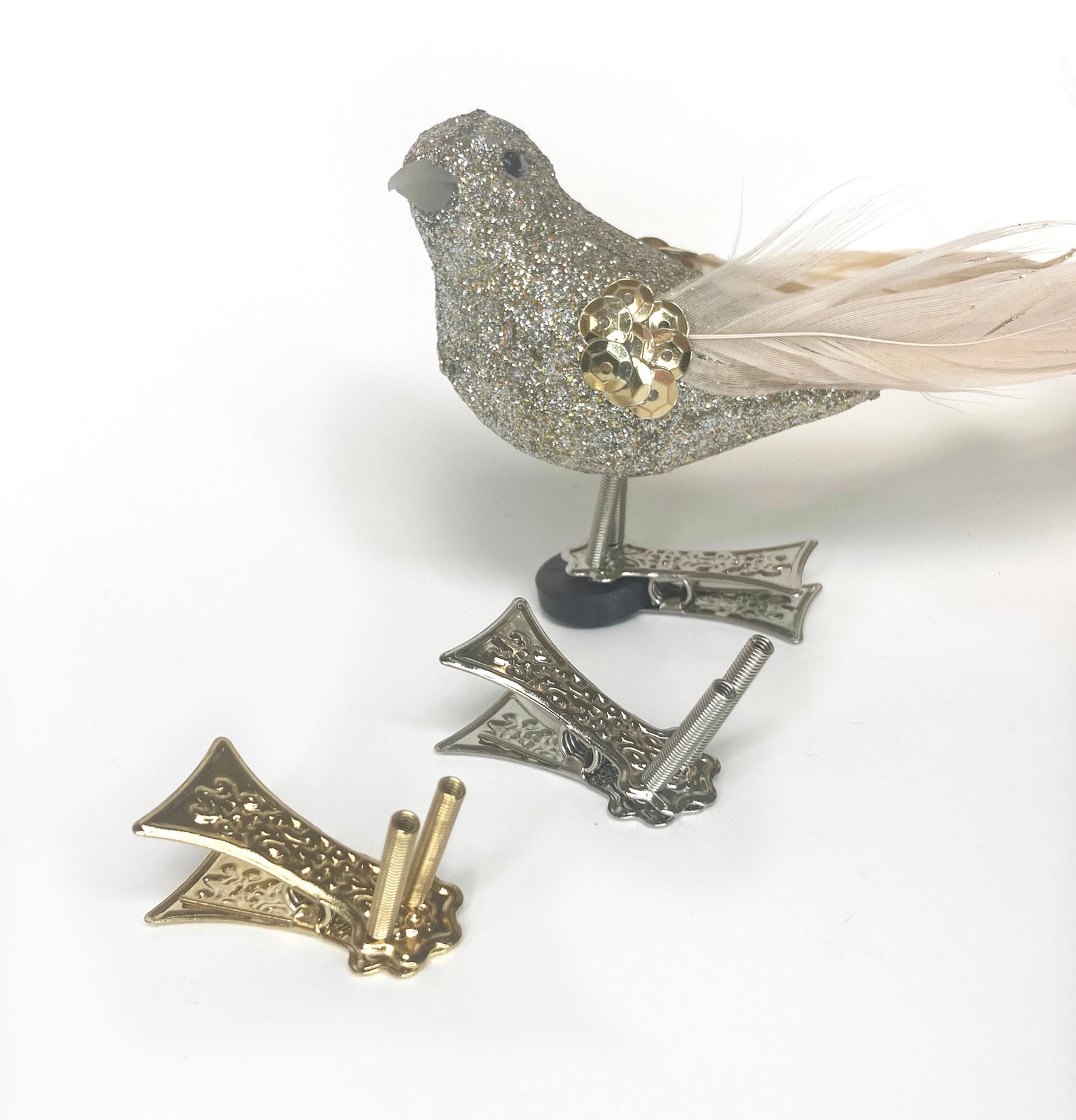 Bird Leg Ornament Clip With Two Springs: Ornament Making Supplies (lot ...