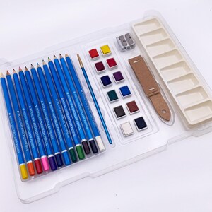 Watercolor Drawing Art Set by ROYAL & LANGNICKEL: Includes 12 Half Pans, 12 Watercolor Pencils, + More! image 7