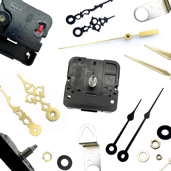 Clock Parts Replacement Kit - Takane Quartz Movement with Hour, Minute, & Second Hands