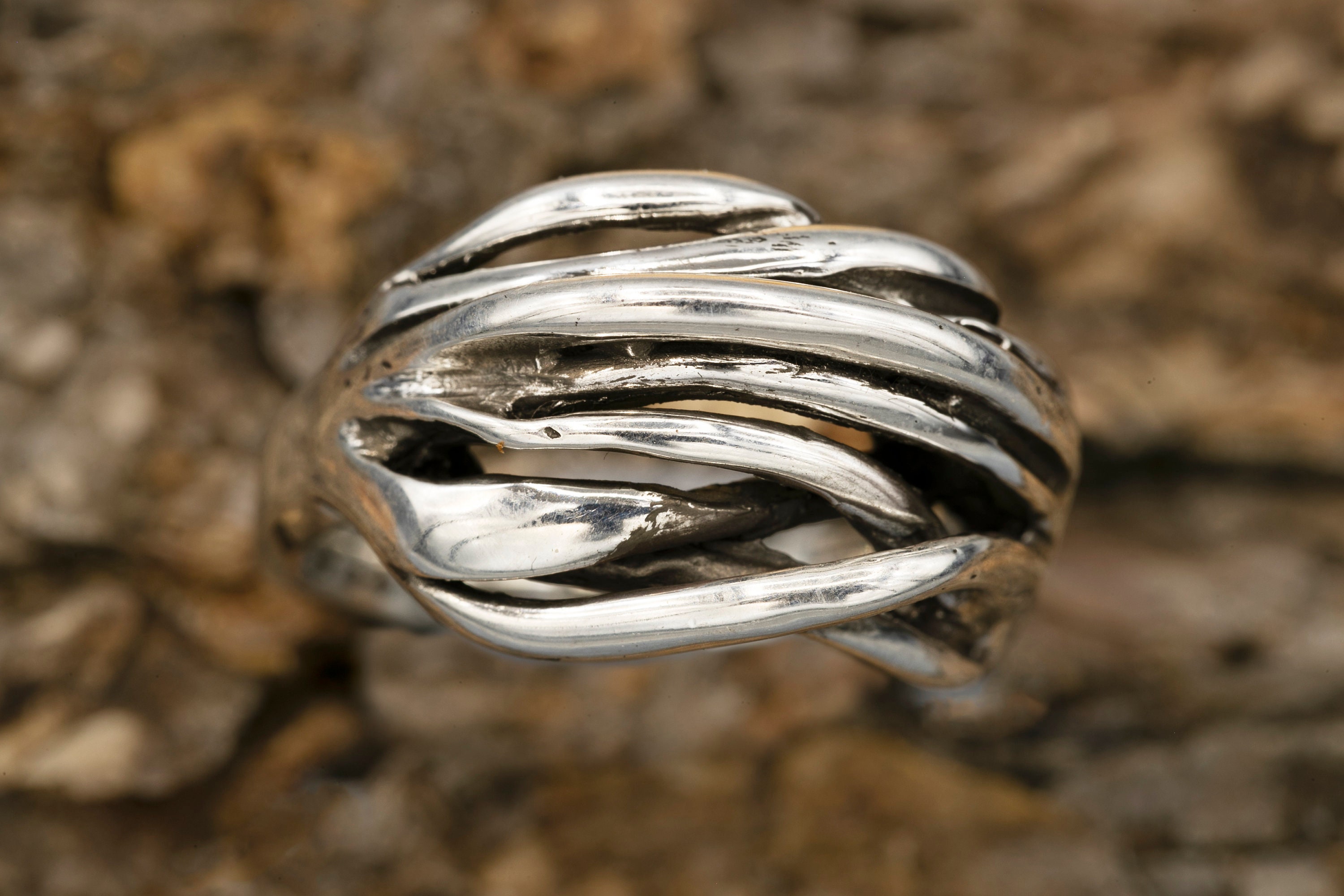 Stringy Ring Puffy Sterling Silver String Ring - Etsy
