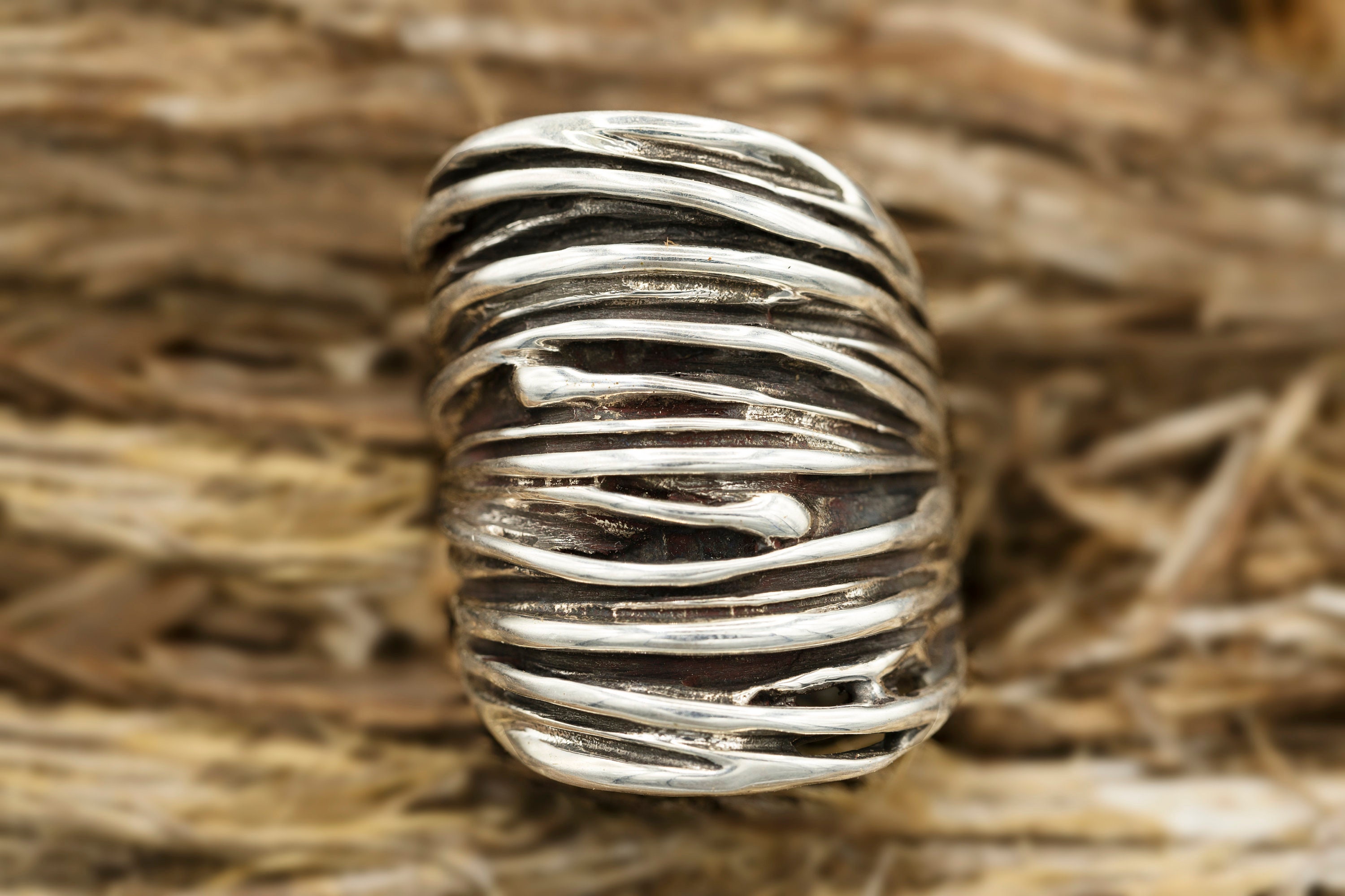 Stringy Ring Double Sterling Silver String Ring - Etsy