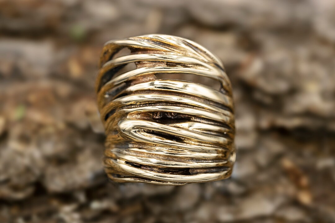 14K Gold Original String Ring - Etsy