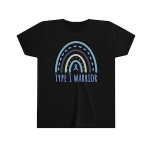 Youth Type 1 Diabetes Warrior T-shirt, T1D T-shirt, Type 1 Diabetes Shirt, Kid&#39;s Type 1 Diabetes Shirt, Diabetes Awareness, Gift for T1D