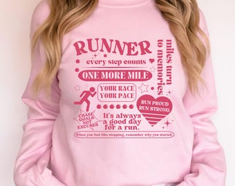 Running Sweatshirt for Runner Minimalist Running Sweatshirt Running Crewneck Marathon Gift for Runner Hoodie for Running Clothes for Running