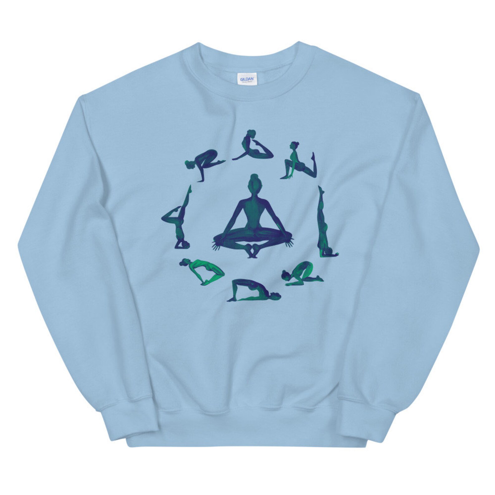 Yoga Poses Sweatshirt Yoga Sweater Yoga Poses Comfy Workout - Etsy