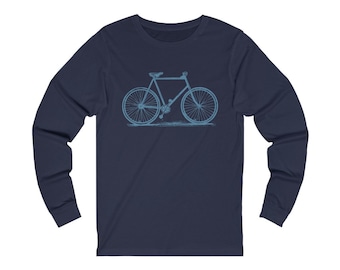 Long-sleeve Bike T-shirt, Bicycle T-shirt, Gift for Cyclist, Bicycle T-shirt, Cycling Shirt, Long-sleeve Unisex Tee, Long-sleeve Bicycle