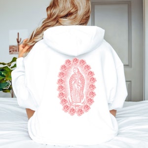 Virgin Mary Sweatshirt, La Virgen Guadalupe Hoodie, Virgencita Hoodie, Mother Mary Hoodie, Catholic Shirt, Latina Shirt, Regalos Para Mujer