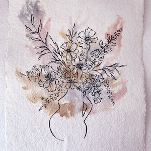 Blühende Mama Nr. 4, Muttertag, Schwangerschaft Porträt, Geschenk für erwartende Mutter, Blumen Schwangerschaft Wandkunst, ermächtigte Mutter