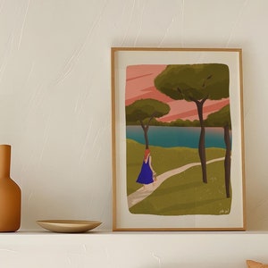Paper poster illustration Under the pines