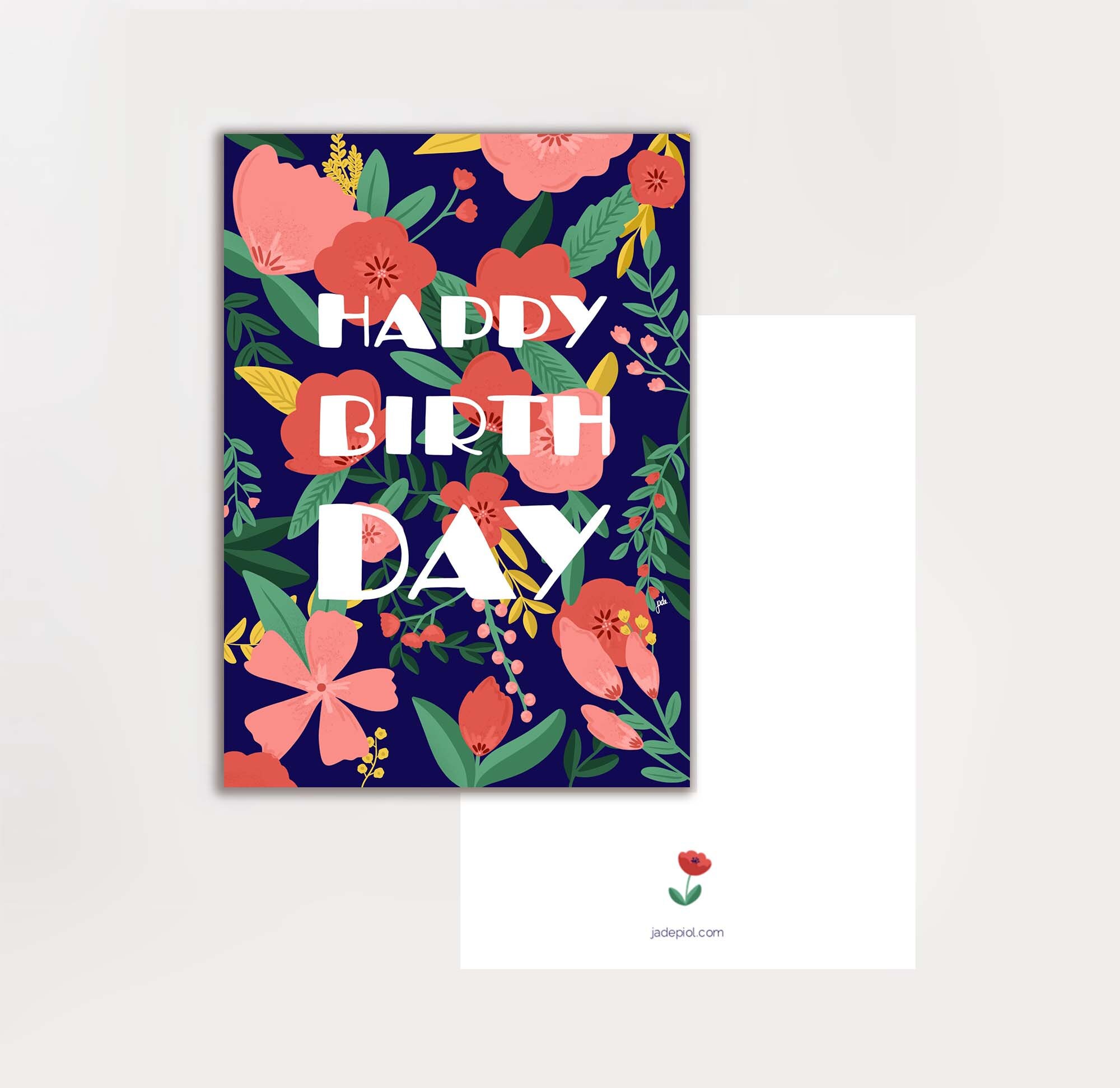 Illustration Carte de Voeux Papier Happy Birthday