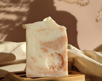 Natural handmade Rose + Kaolin Clay soap ‘PURIFY’ for face and body | Cold processed | Suitable for sensitive/ acne / eczema prone skin