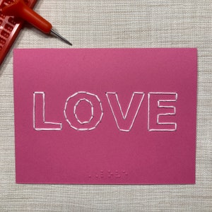 LOVE - Embroidered Braille Card