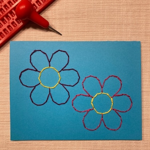 Two Flowers - Embroidered Braille Card