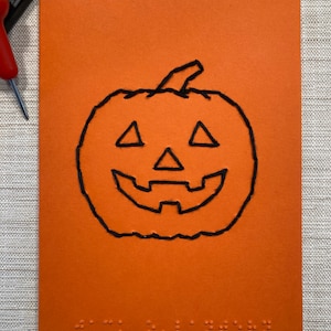Jack O&#39;Lantern - Embroidered Braille Card