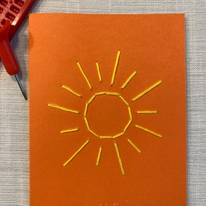 Sun - Embroidered Braille Card