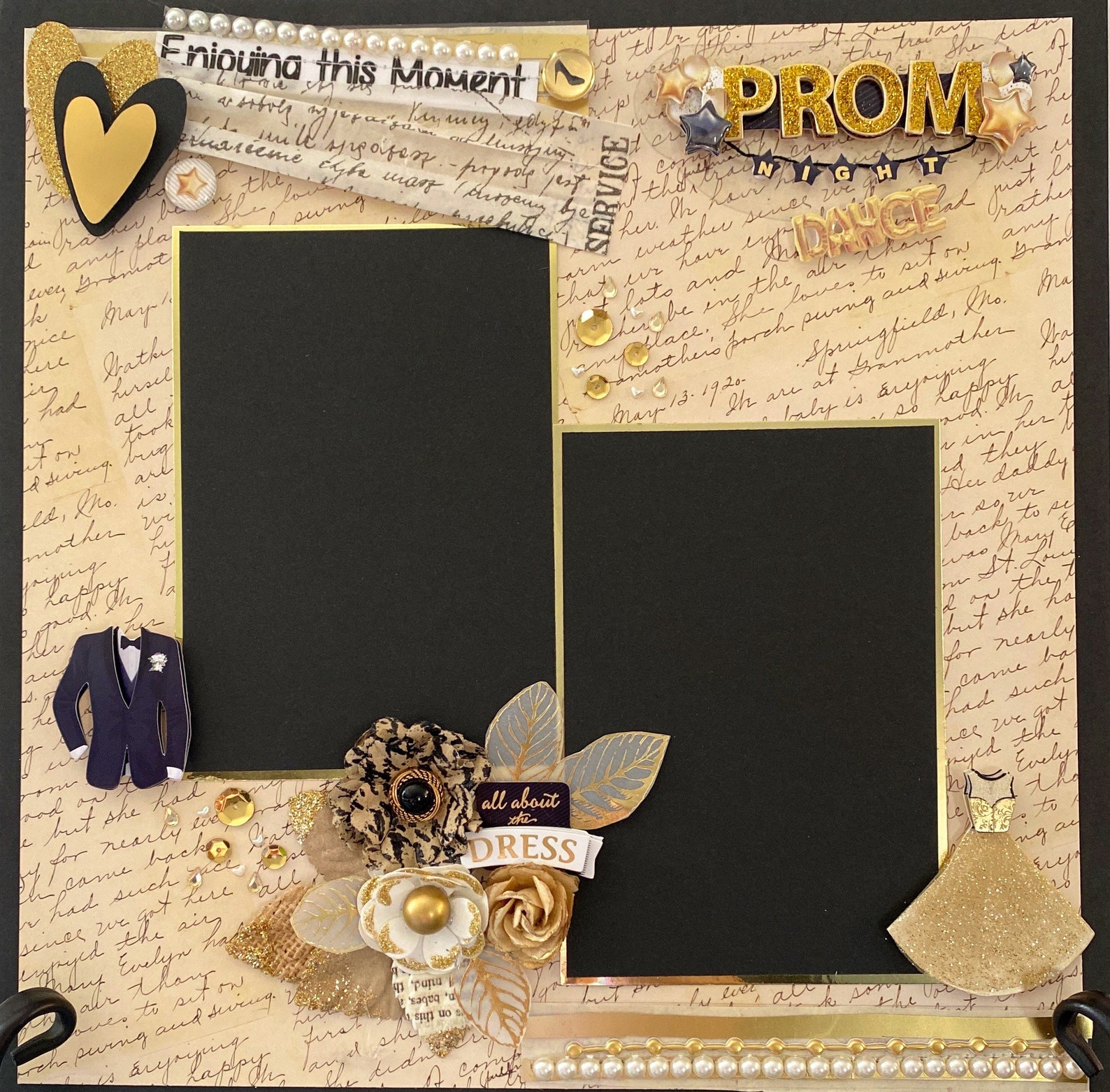 2 Page Prom Themed Scrapbooking Layout 12x12 pages Etsy