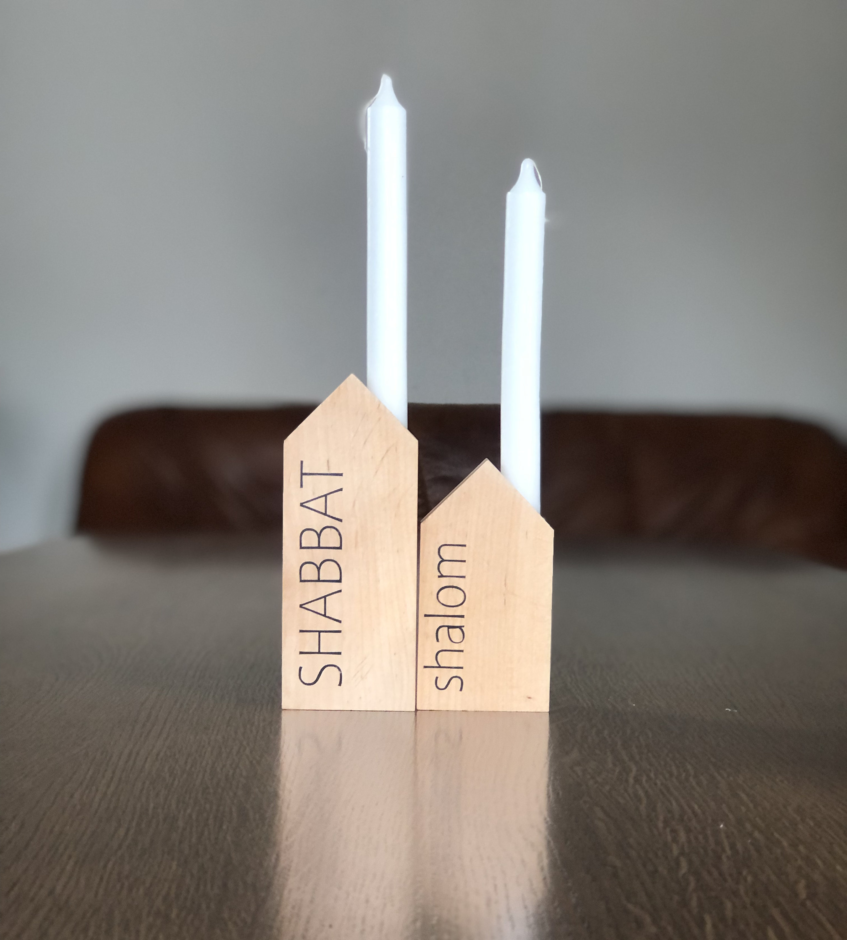 Shabbat candle holder set Wooden Shabbat Shalom candlestick Etsy