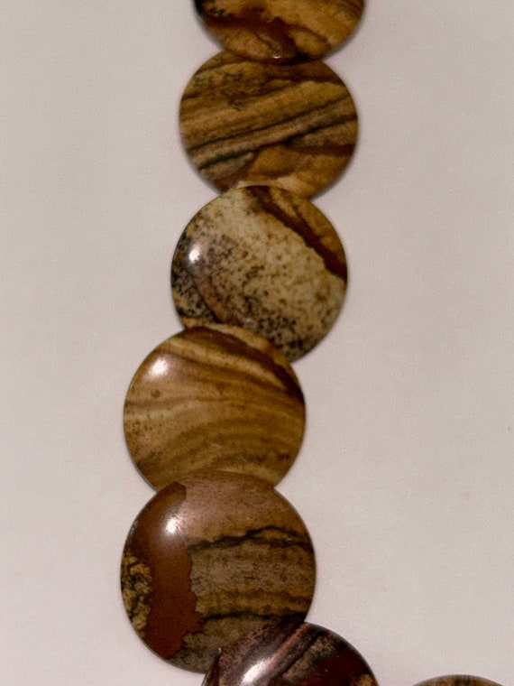 Picture Jasper Disc Shaped Beads Necklace