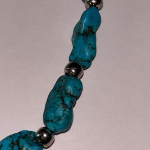 Howlite Dyed Turquoise Nugget Necklace