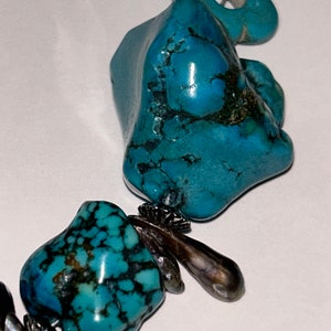 Howlite Dyed Turquoise Large Nugget Necklace