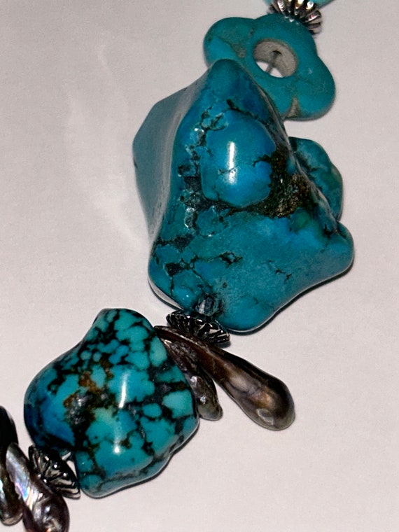 Howlite Dyed Turquoise Large Nugget Necklace