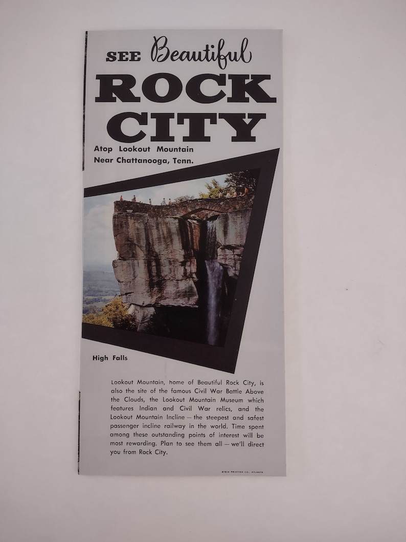 1960s Vintage Rock City Chattanooga Tennessee Brochure Etsy