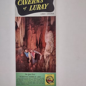 1964 Caverns of Luray Vintage Travel Brochure Virginia Vacation Road Trip