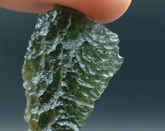 Raw Moldavite Crystal, Authentic Czech Tektite, Museum Grade