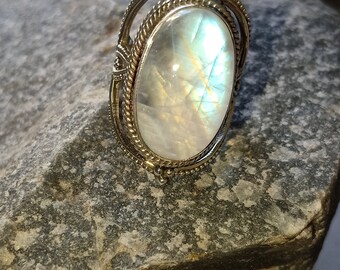 Moonstone Ring, Sterling Silver Ring, Wanderlust Ring