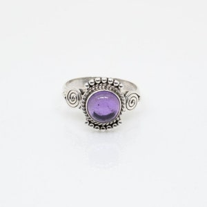 Natural Amethyst Ring,  Oxidized Ring,  Purple Amethyst Ring, Vintage Amethyst Ring, Silver Ethnic Ring, minimalist amethyst ring