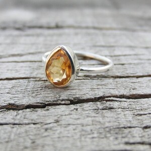 Natural Citrine Ring, Citrine Ring, Sterling Silver 925 , Beautiful Ring, Natural Stone, Handmade Ring, Simple Ring, Boho Ring