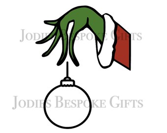 Download Grinch Holding Ornament Svg Etsy