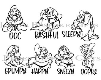 Download Seven Dwarfs Clipart Etsy