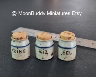 Miniature French storage jars from Cologne earthenware scale 1:12