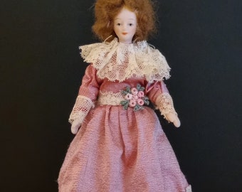 Antique   dolls house   doll    in french style   Scale 1:12