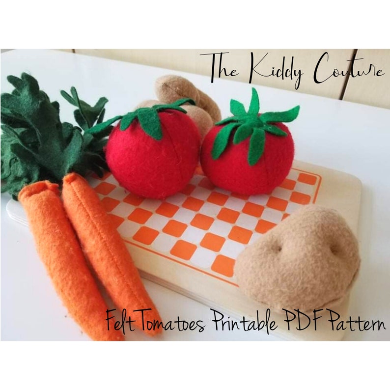 Felt Food Pattern Felt Tomato Play Food DIY Pattern Sewing Etsy